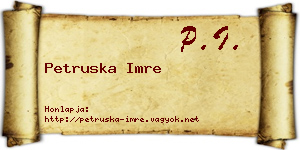 Petruska Imre névjegykártya