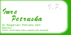 imre petruska business card